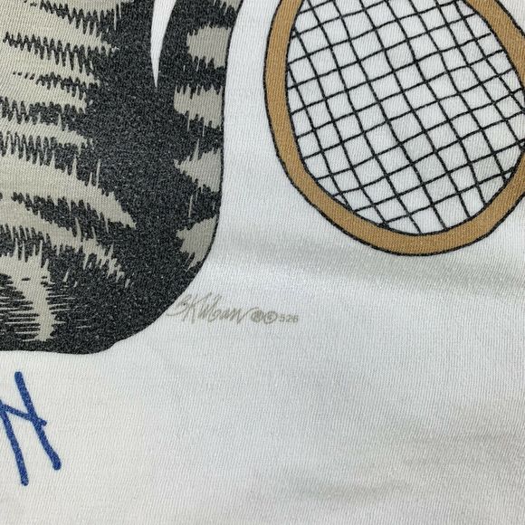 90s Crazy Shirts Hawaii B Kliban Tennis Cat TShirt - Picture 12 of 12